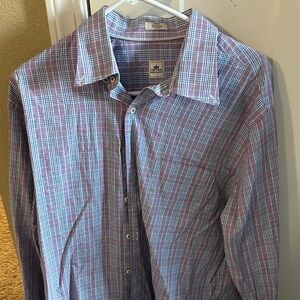 Peter Millar  Men's Lavender and Blue Plaid Shirt